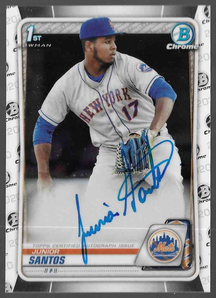 2020 Bowman Chrome Prospect Autographs CPA-JS Junior Santos